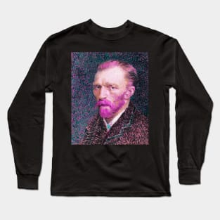 vaporwave aesthetic van gogh self portrait Long Sleeve T-Shirt